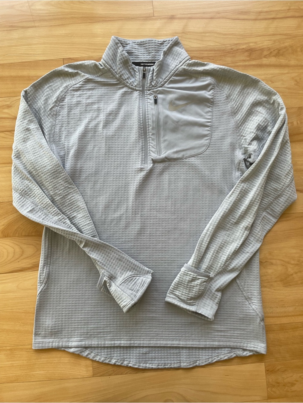Nike Gray Half-Zip Performance Pullover with Chest Pocket